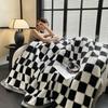 Winter Thick A Grade Plaid Coral Fleece Soft Warm Thick Bed Blankets Plush Sofa Blanket Bedding Sheet Home Office Supplies