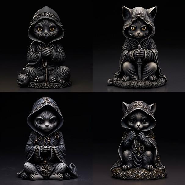 Charming Black Cat Wizard Resin Decorative Piece For Festive Home Accents