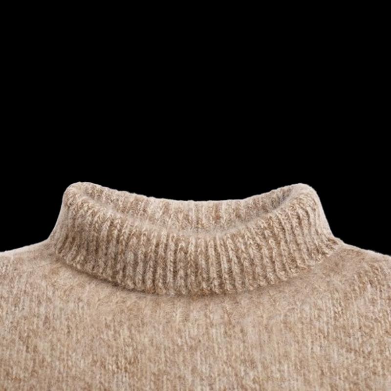 SNOWFLYING Women's Brushed High-Neck Cashmere Blend Sweater