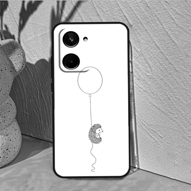 

Hedgehog and Balloon For Realme C55 C53 C67 C75 C71 C61 C33 C63 C51 C65 10 11 12 13 14 Pro Plus GT7 15 Pro Case Realme C51