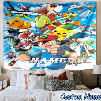 Custom Name Tapestry Pika Tapestry Room Decoration Wall Hanging for Living Room Bedroom, Dormitory, Birthday and Christmas Gifts