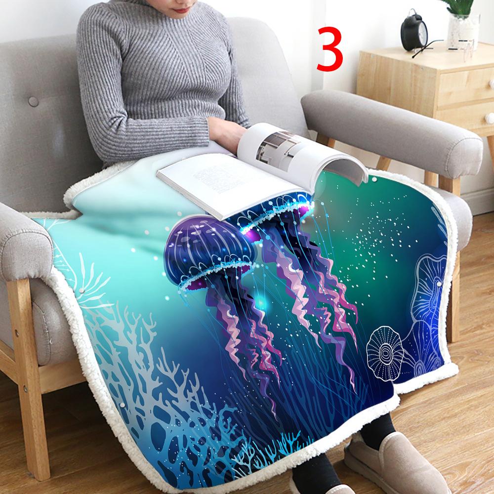 3D Flannel Warm Comfort Light Toss Multi-Size Magic Blanket Home Office Travel Bed Sofa Washable Blanket