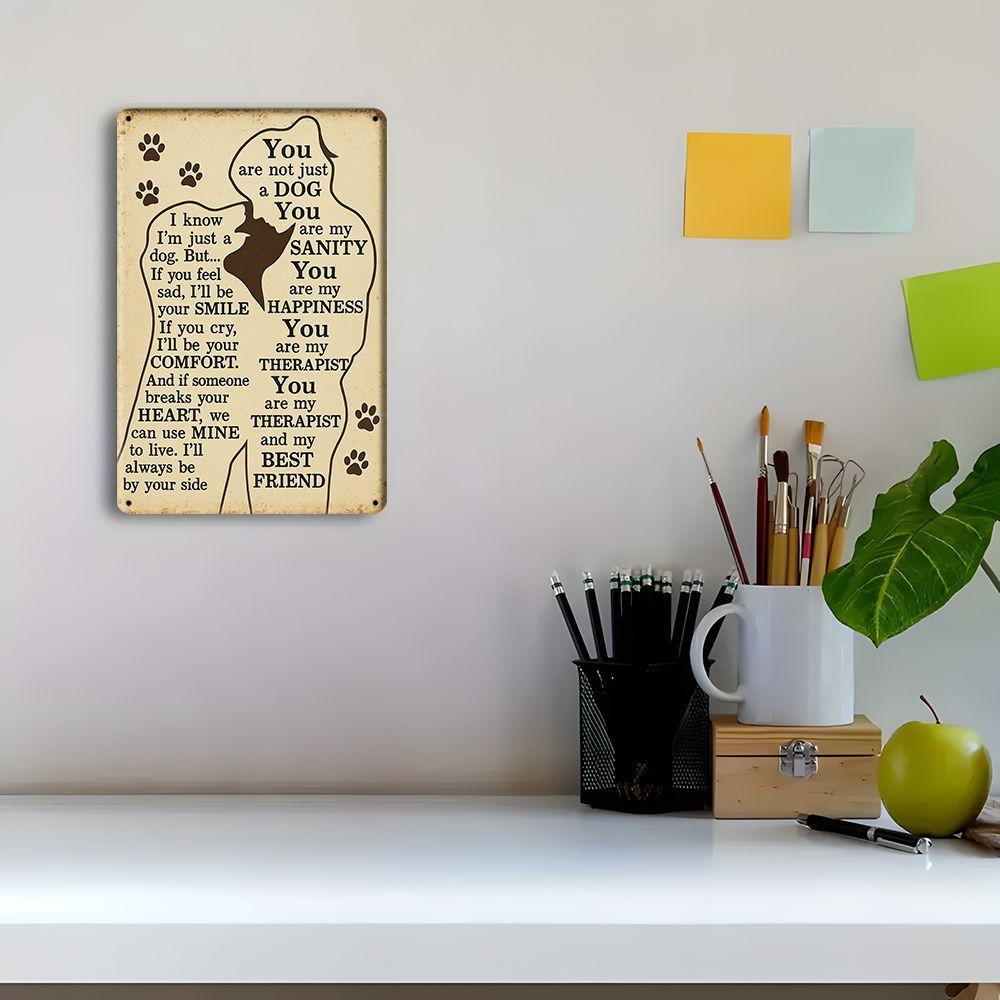 Vintage Dog Love Sign - 20x30cm Heartwarming Metal Decor for Pet Lovers