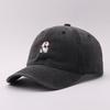 Cotton Washed Denim Baseball Cap Embroidered Skull Adjustable Sun Hat Men Women
