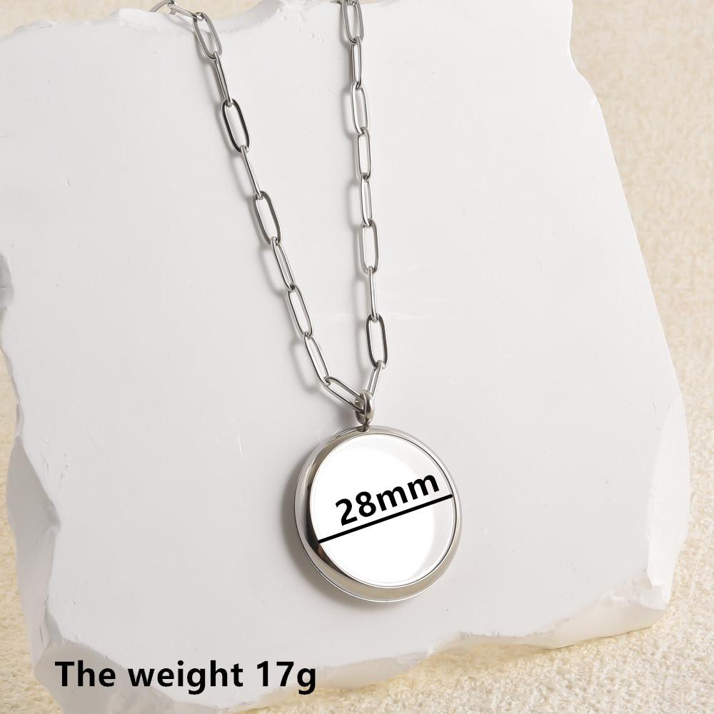 1Pc Stainless Steel Openable Glass Medaillon Coin Holder Collar Jewelry Round Reliquary Photo Floating Locket Pendant Necklaces