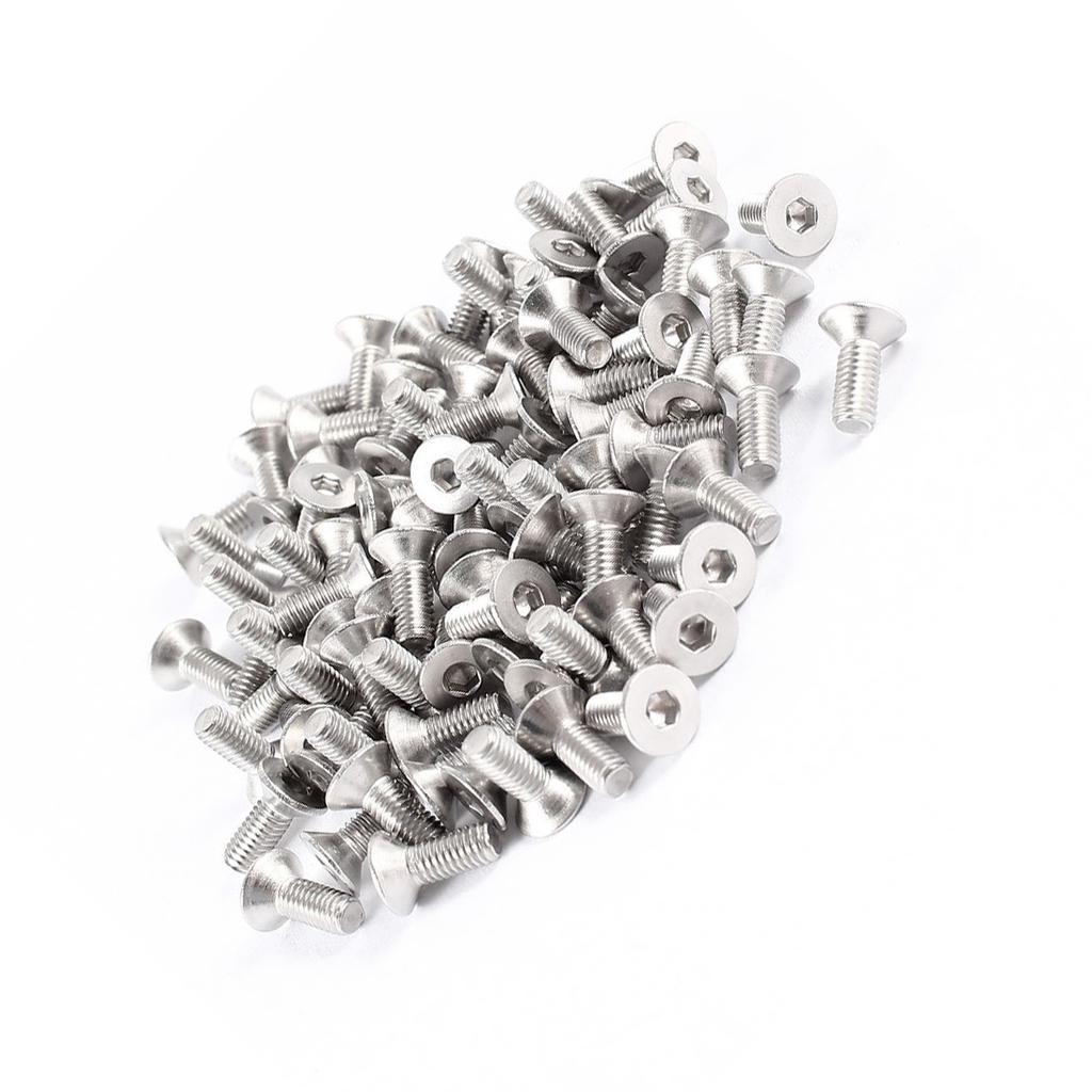 Vaorwne M3 x 6mm Hex Socket Countersunk Flat Head Screw Bolts 50pcs