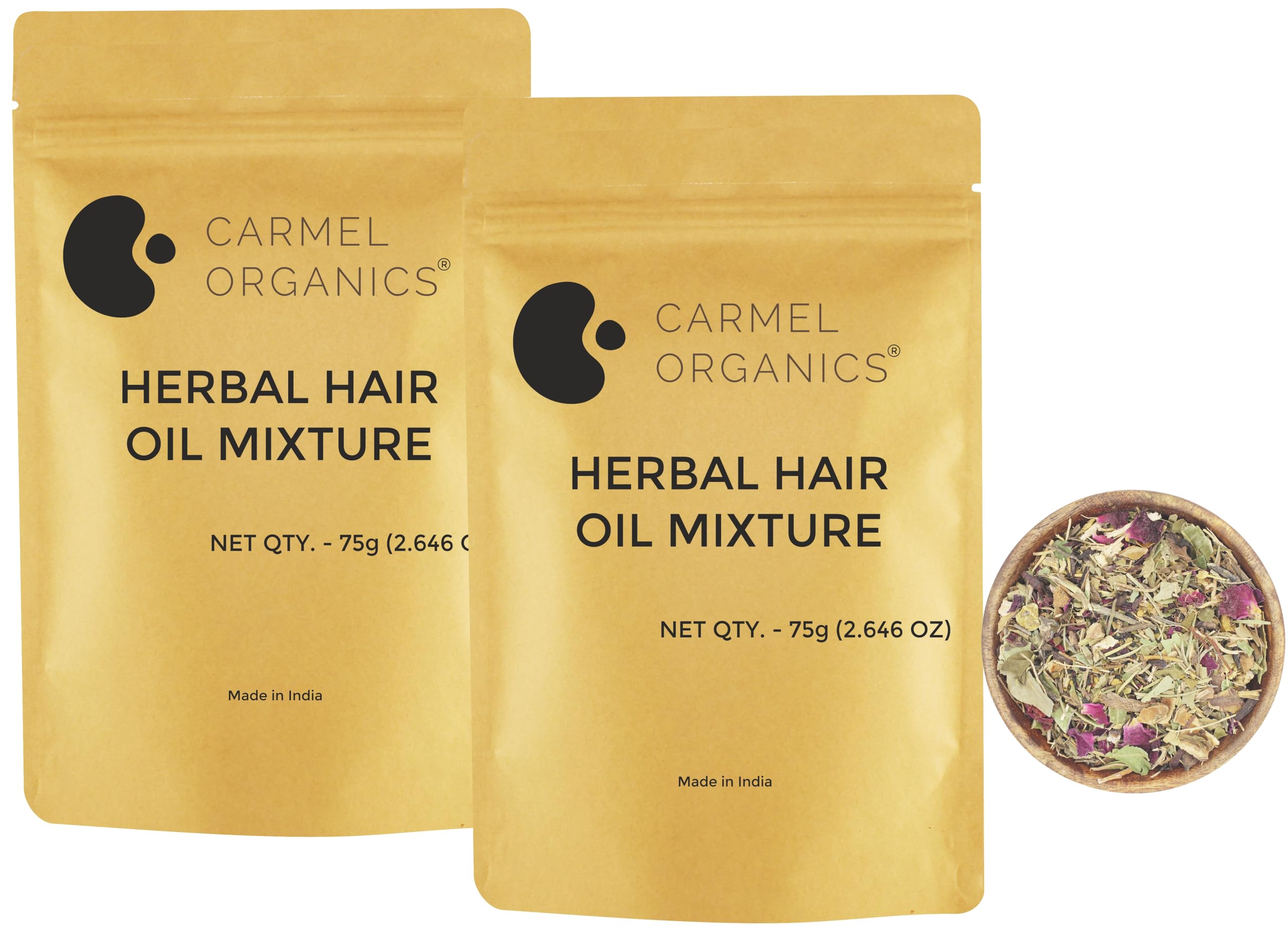 CARMEL ORGANICS Herbal Hair Oil Mixture - 75gm (Pack of 2) бежевый/чёрный