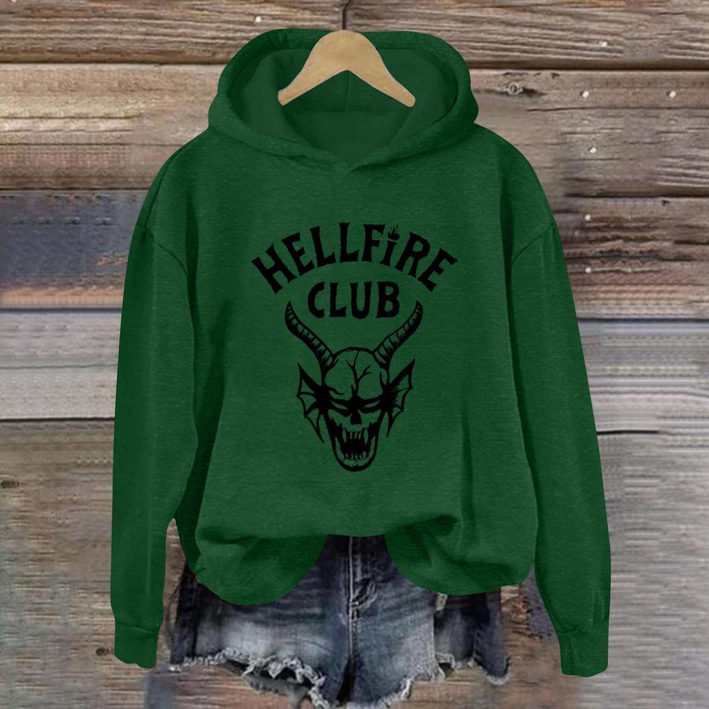 Women's Fashionable Casual Long-Sleeved Printed Hooded Sweatshirt