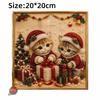1 Set 3D Pearl Effect Diamond Painting Art Kit Christmas Kitty Theme Handmade Christmas Kitty Art Kit DIY Pearl Art Kit