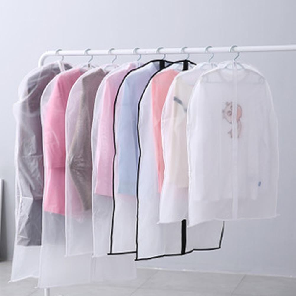 10pcs Hanging Clothes Garment Bag Translucent Suit Overcoat Clothes Dust Cover Storage Bag60x80cm