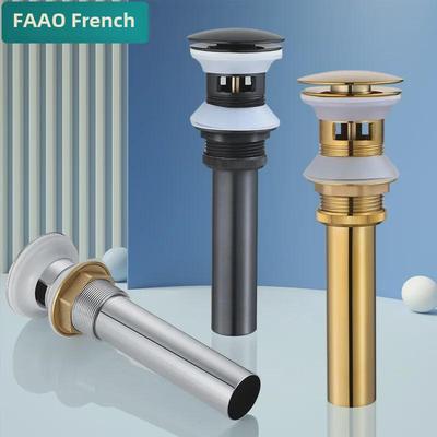 Ralo Click Cobre para Lavatório de Mãos de Banheiro com Tubo de Drenagem Desodorizante