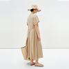 LESS 2025 Summer Cotton Short Sleeve Long Dress