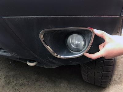 Covers for Fog Lights (2 Pcs, Stainless Steel) for Renault Duster 2008-2017