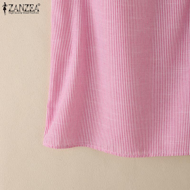 ZANZEA Women Casual V-Neck Summer Sleeveless Stripe Tank Tops