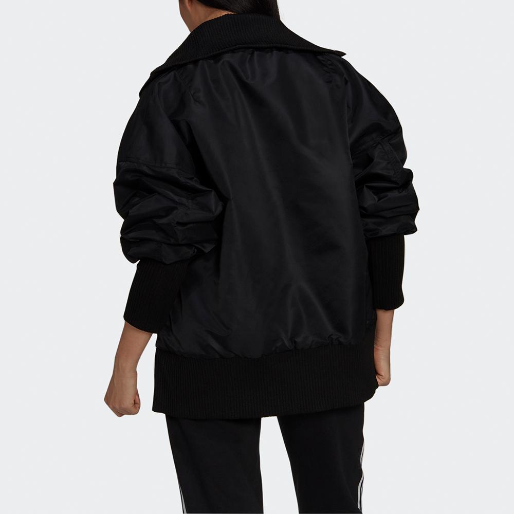 Adidas Originals Rib Bomber Warm Loose Sports Jacket Pilot Cotton Coat Winter Women Jacket Black GU1768
