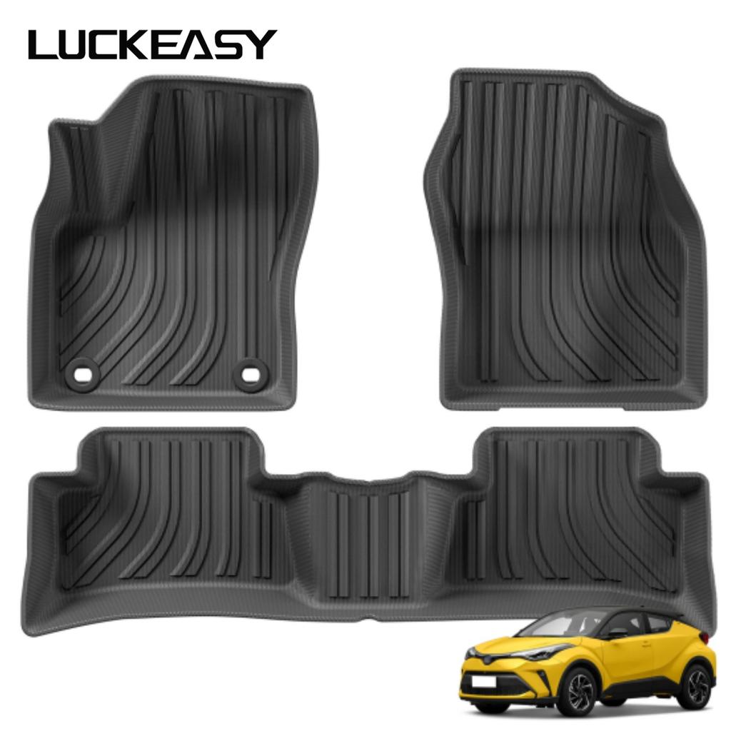 LUCKEASY Left Hand Drive for Toyota C-HR CHR 2018-2024 TPE Car All-Weather Floor Mats Cargo Liner Trunk Backrest Pad Accessories