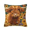 Modern Highland Cow And Flower Throw Pillow Covers Home Decor D Print Sofa Cushion Cover Polyester Soft Pillowslip Dakimakura