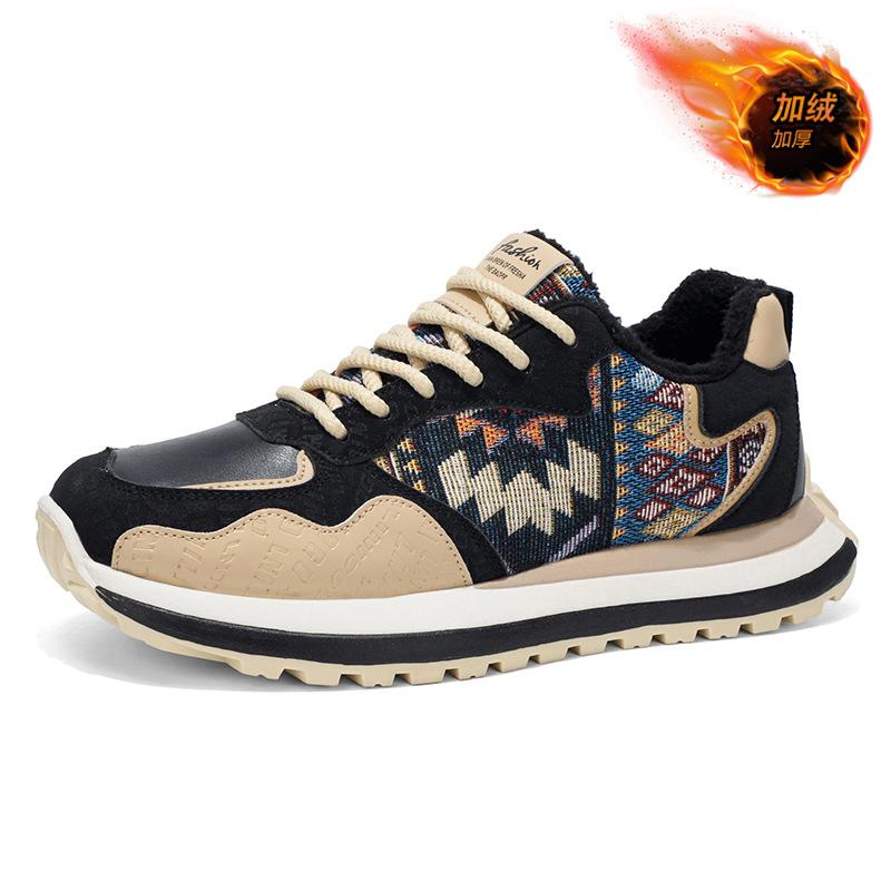 

Winter new velvet warm Forrest Gump shoes national style embroidery sports and leisure shoes 39 чёрный