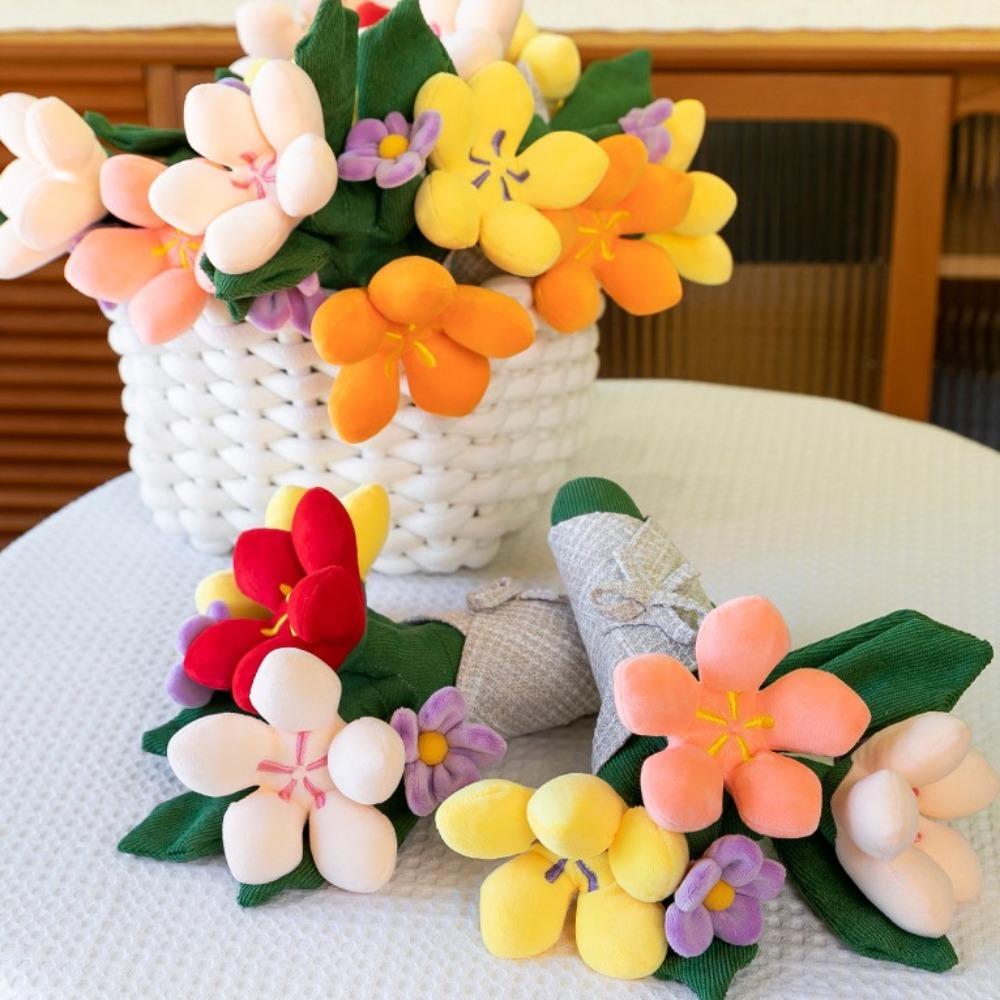 Funny Tulip Potted Plush Toy PP Cotton Succulent Plush Plants Hand Holding Flowers  Sofa Decoration
