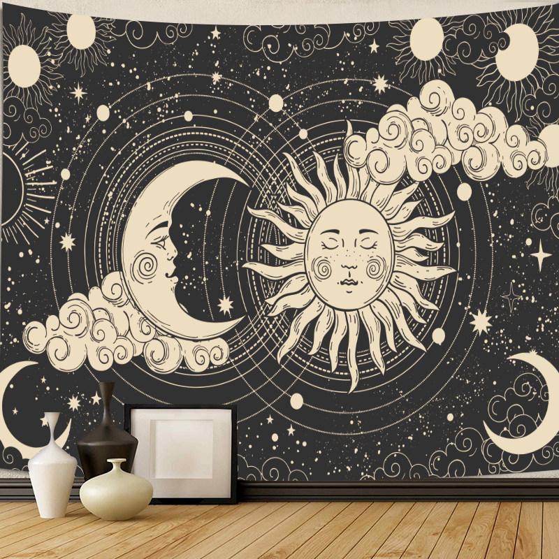 

New Sun And Moon Bohemian Tapestry Creative Art Wall Hanging For Bedroom Living Room Home Decor 74x94cm(29x37in)
