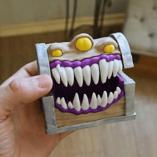 Horror Mimic Dice Storage Box Heavy Duty Plastic Mini Jewelry Box Miniature Necklace Earrings Organizer Chest Ornaments