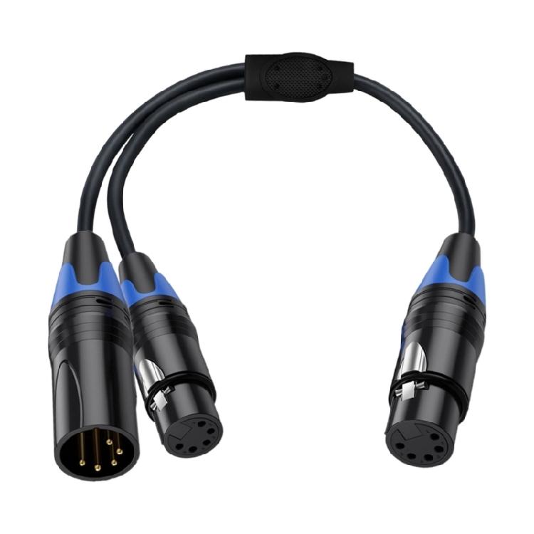 5Pin XLR Splitter Cable With Male And Female Connectors For Professional Music And Lighting Setup Micrphone Cable