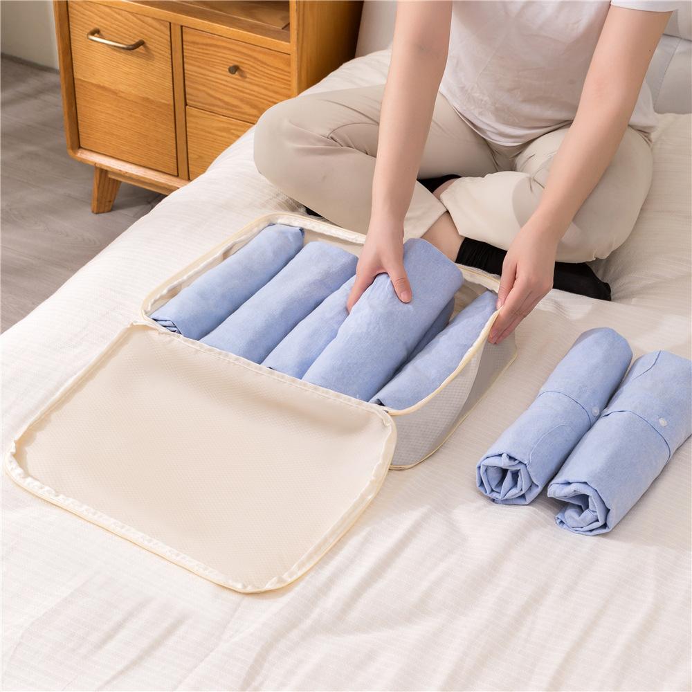 3Pcs Storage Bags Set Travel Compression Packing Cubes Clothes Shoes Organizer Portable Luggage Bags