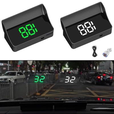 HUD Head-up Display GPS Speedometer Speed Display KMH/MPH Green With USB Lighter