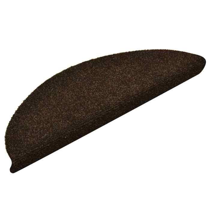 VidaXL Self-Adhesive Stair Treads 30 Pieces 56 X 17 X 3 Cm Dark Brown Semicircular 3365685