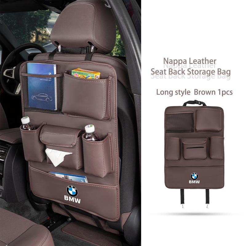 Car Multi-Pocket Hanging Back Seat Storage Bag Anti Kick Pad Accessorty For BMW E30 E34 E36 E39 E46 E52 E53 E60 E61 E62 E70 E71