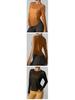 Damen Colorblock Mesh Schnelltrocknend Langarm Slim Fit Sport-Überwurf