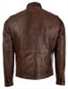 AVIATRIX Men's Real Leather Biker Jacket (2ZCV) - Brown