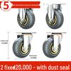 3-Inch Heavy Duty Swivel Wheel Hand Truck with Brake and Silent Rubber Casters