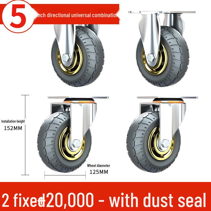 3-Inch Heavy Duty Swivel Wheel Hand Truck with Brake and Silent Rubber Casters