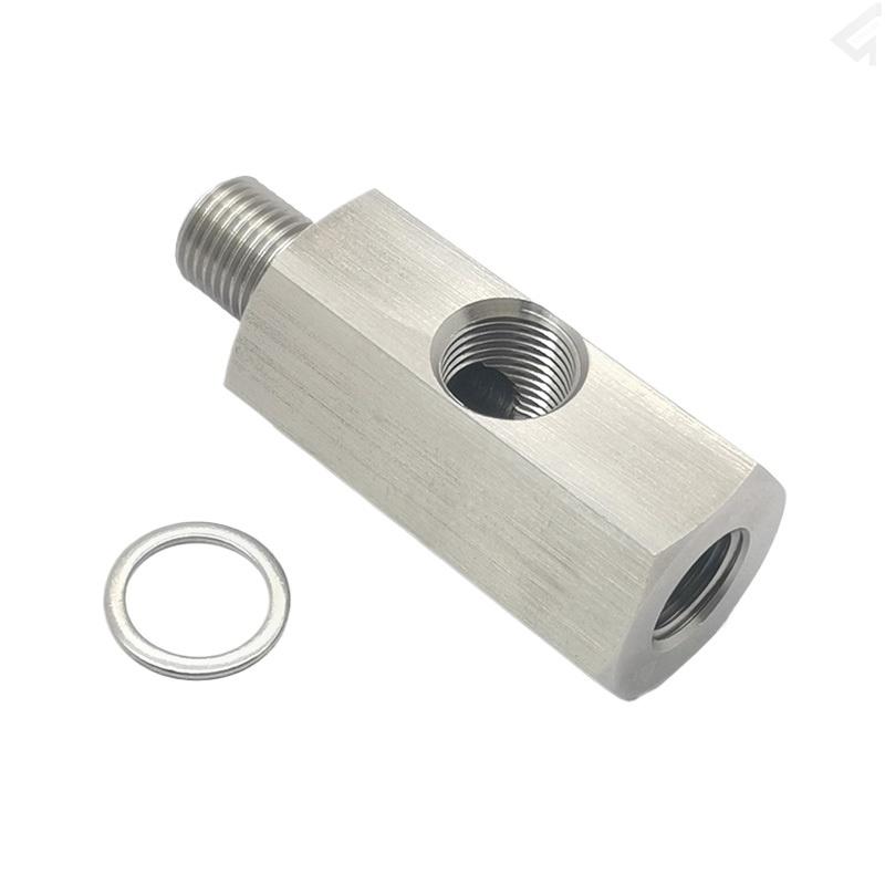 M10X1 with Side Hole 1/8NPT Car Fuel Pressure Sensor Tee Adapter Feed Line Gauge T Port Fitting -Male Female