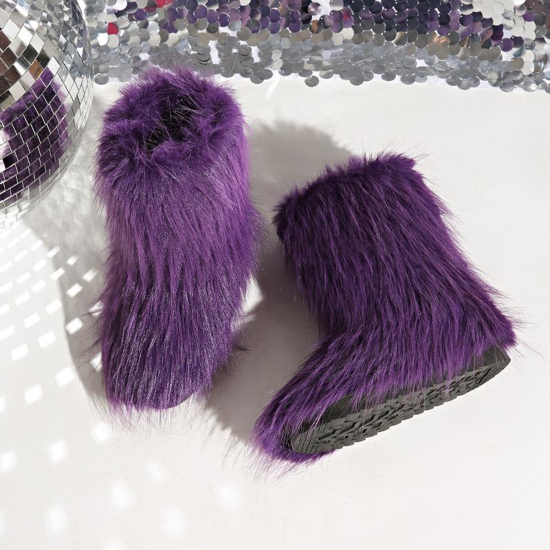 Fashion 2025 Women's Fashion hot seller Winter Washed Skin Snow Boots Haired Cotton Boots High Top Imitation Fur Women's Boots