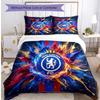 Set Lenzuola 3 Pezzi Stampato Chelsea FC Morbido Delicato sulla Pelle Lavabile Copripiumino e Federe Set Tutte le Stagioni Camera da Letto