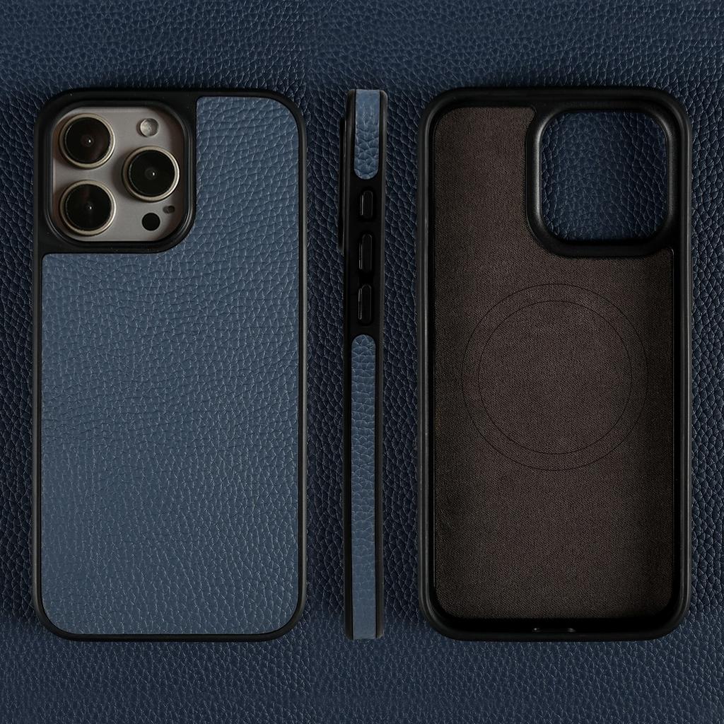 Магнитный чехол из натуральной кожи для телефона iPhone 16 Pro Max 15Pro 14 13pro 12 11 из коровьей кожи, беспроводной Magsafe, задняя крышка capa