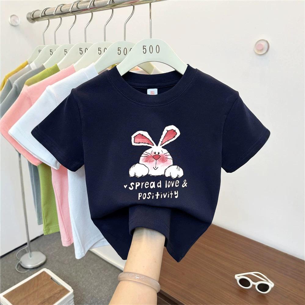 Kids Cotton Cartoon T Shirt Summer Short Sleeve Top For Boys And Girls Breathable Comfortable Tee