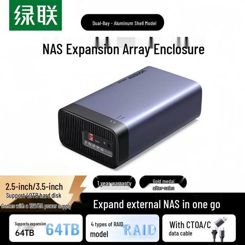 UGREEN Dual-Bay RAID Hard Drive Enclosure