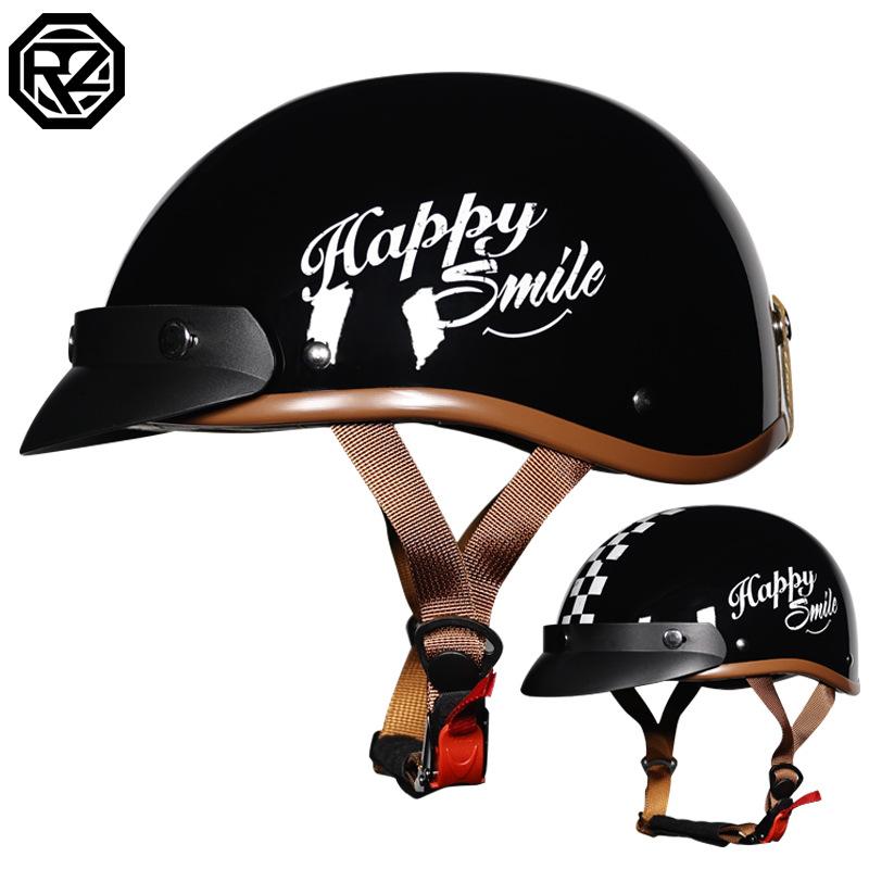 Vintage Half Helmet Summer Electric Vehicle Four Seasons Men's and Women's Electric Vehicle Helmet