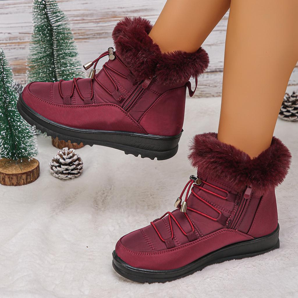 Thick Plush Winter Boots for Woman 2025 Non Slip Down Waterproof Snow Boots Women Plus Size 43 Warm Faux Fur Ankle Botas Mujer