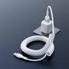 66W 5A USB Type-C Fast Charging Data Spring Telescopic Cord For Samsung S24 Xiaomi Huawei  Android Phone Car USB C Charging Line