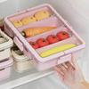 Clear Divided Serving Tray Plastic Seasoning Separator Box Portable Candy Organizer  for Home