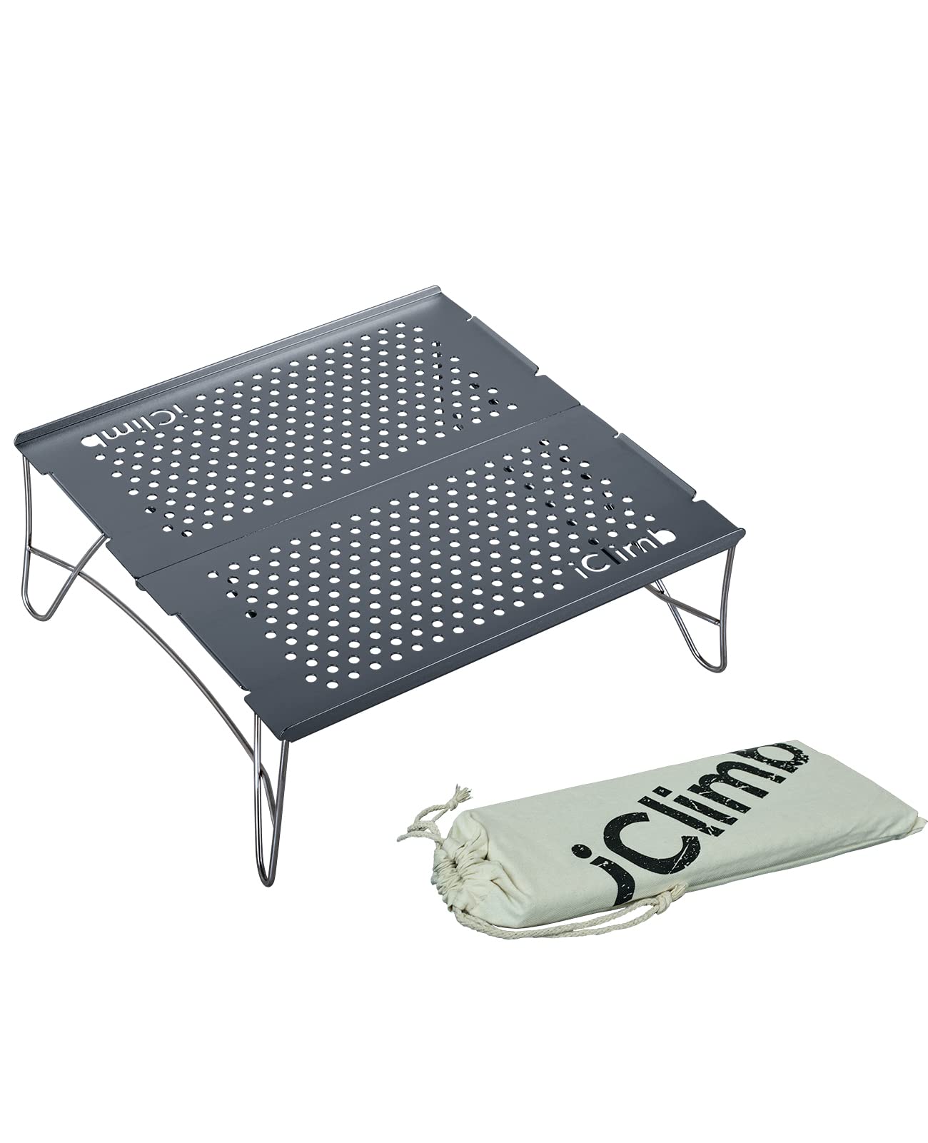

iClimb Outdoor Folding Table with 2 or 3 Aluminum Camping 15kg Weight Mini Backpacking Table for Solo Portable Compact Camping Table with Storage Bag
