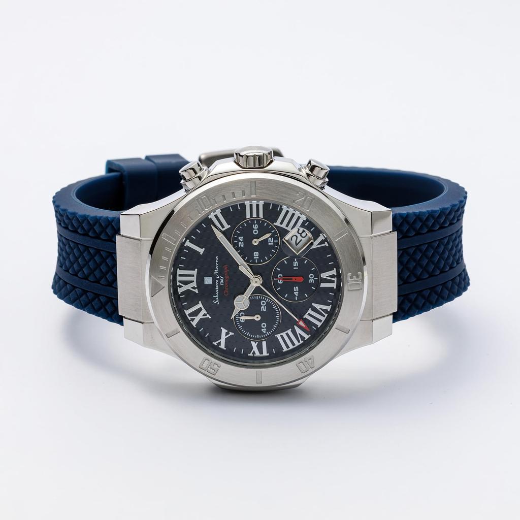 Armbanduhr, wasserdicht, analog, Chronograph, blau, Quarz, mit Uhrkreuz SSBL [Salvatore Marra] Herren [Artikel]