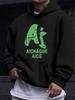 American-style European and American Unisex Autumn/winter Printed Hooded Long-sleeve Sweatshirt, AICG Logo Printed Hooded Sweatshirt, Tech-inspired Mi