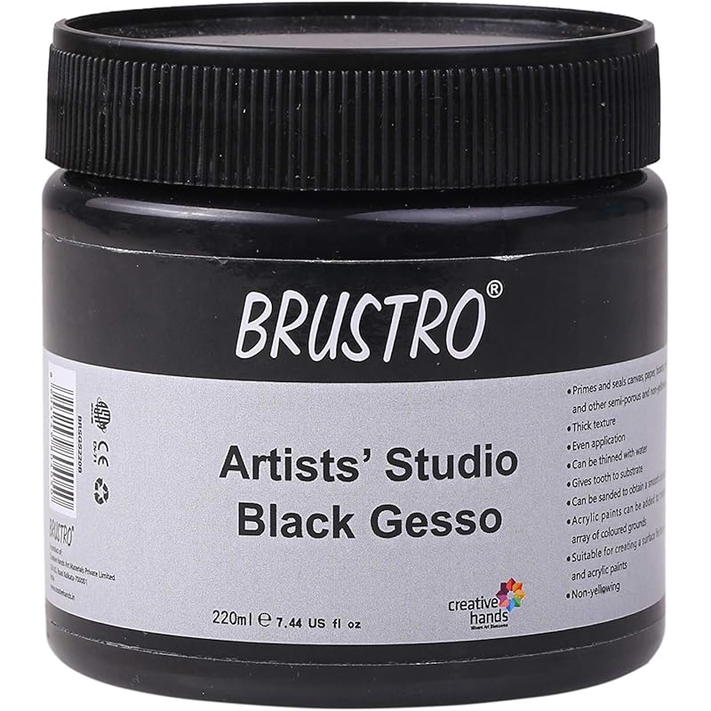 Brustro Studio Gesso Black 220Ml 1 count (Pack of 1) чёрный