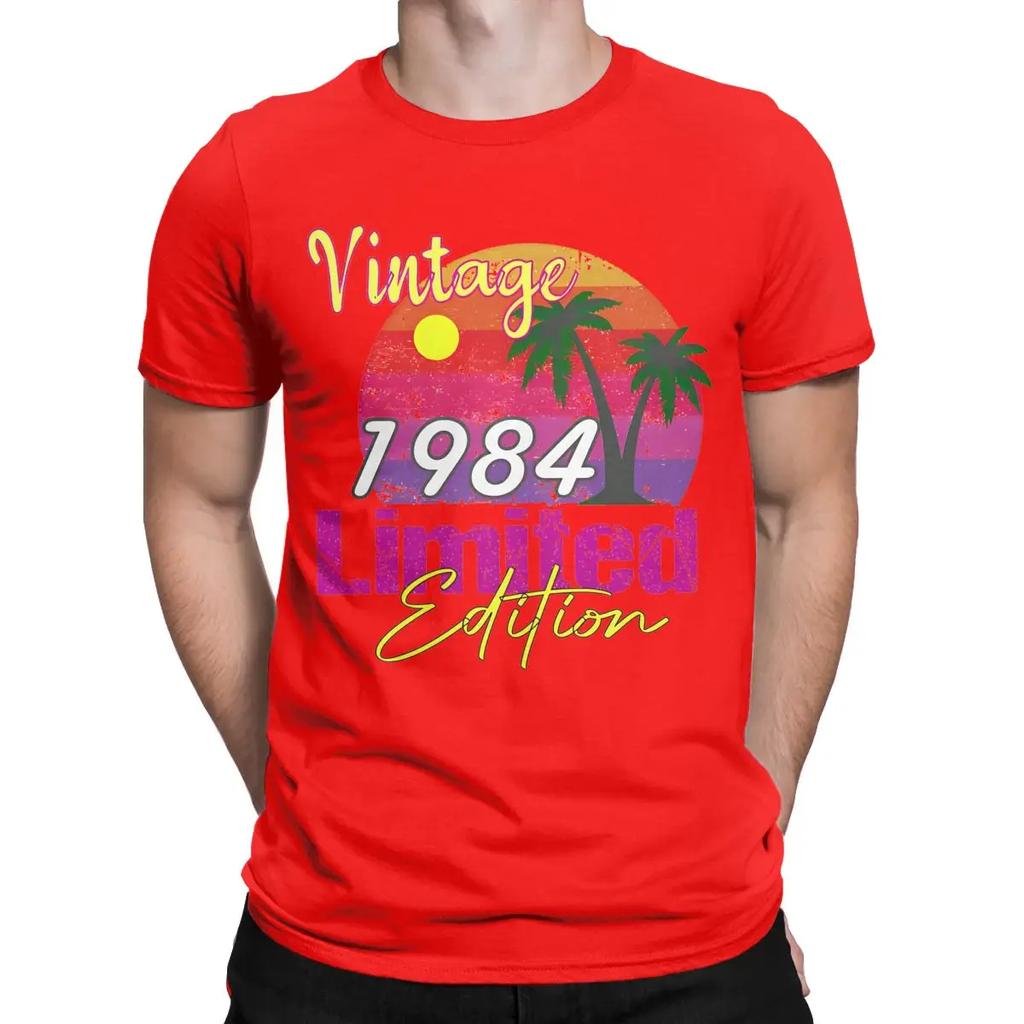 Men 40 Year Old Vintage 1984 Limited Edition T Shirts Birthday Gift Cotton Tops Short Sleeve O Neck Tee Shirt Plus Size T-Shirts