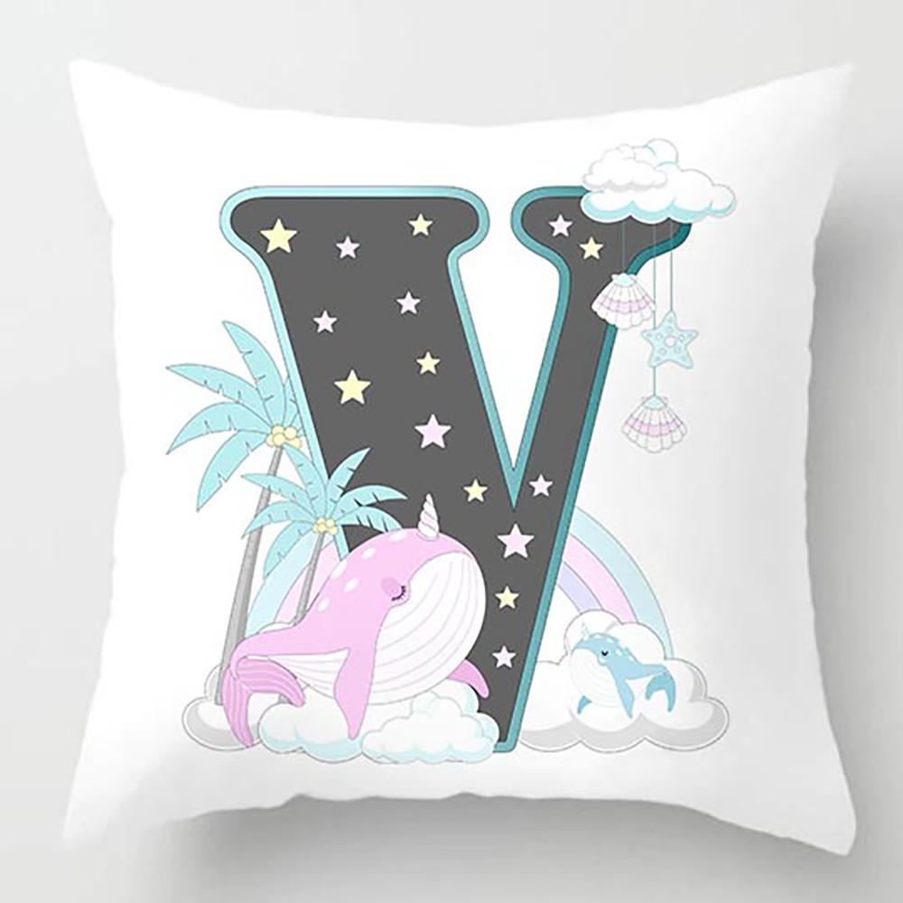 

Милый мультяшный алфавитный принт дельфин звезда наволочка диванная подушка прикроватная спинка наволочка для детской комнаты декоративные наволочки